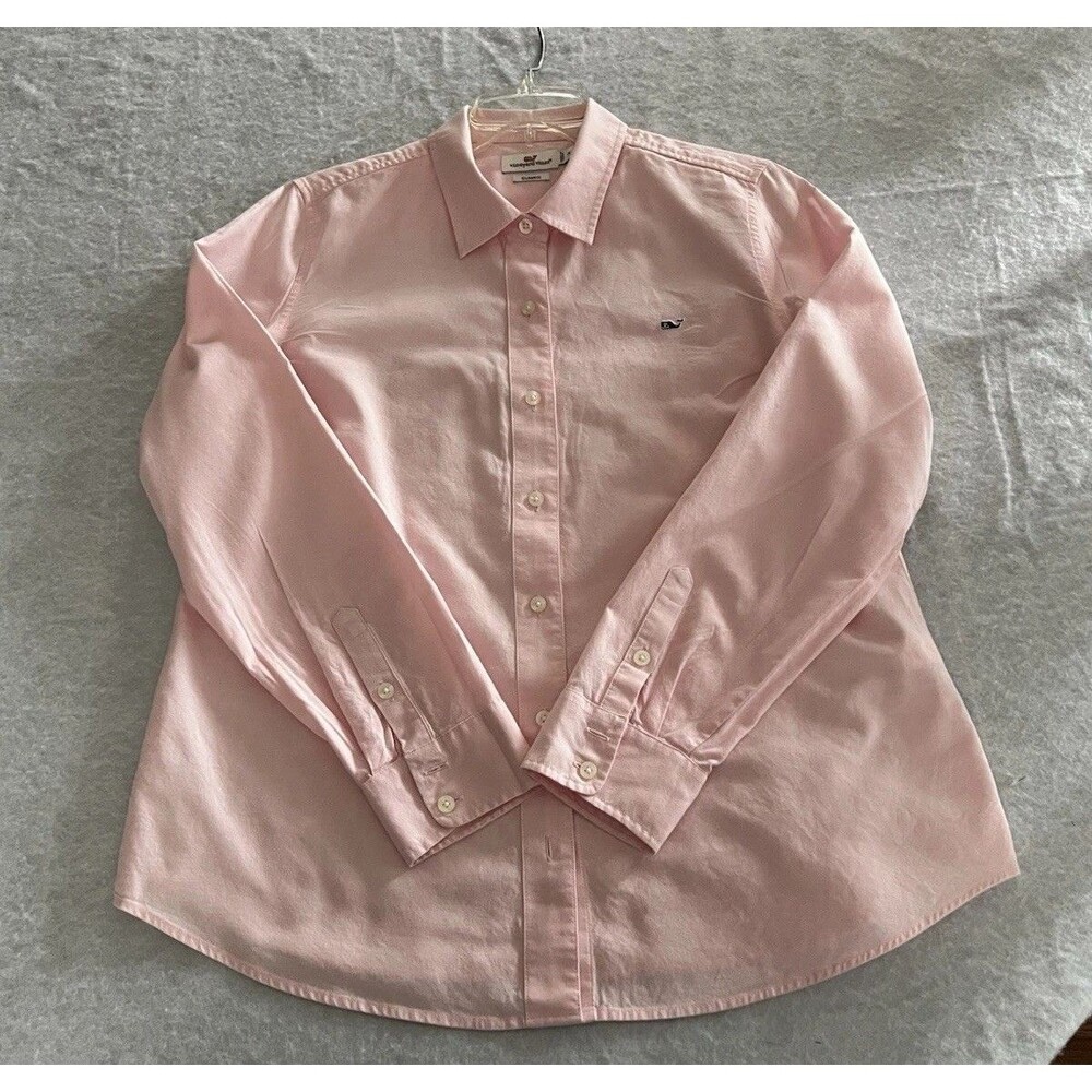 Vineyard Vines Women’s 14 Pink Cotton Long Sleeve Classic Oxford Shirt - Picture 6 of 11